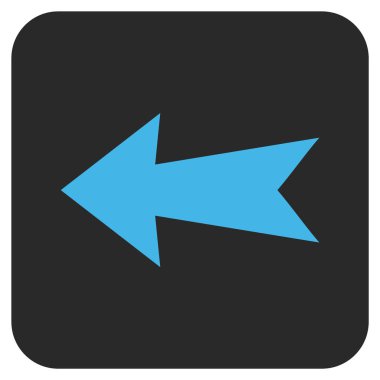 Düz sol ok vektör simgesi kare