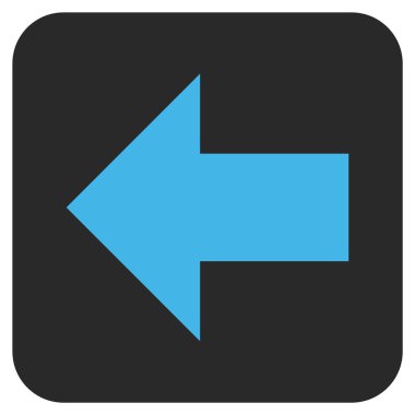 Düz sol ok vektör simgesi kare