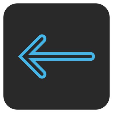 Düz sol ok vektör simgesi kare