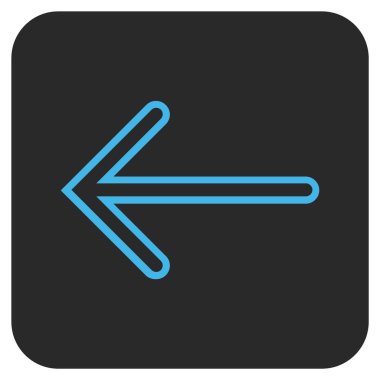 Düz sol ok vektör simgesi kare