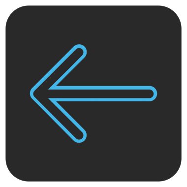 Düz sol ok vektör simgesi kare