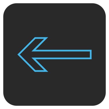 Düz sol ok vektör simgesi kare