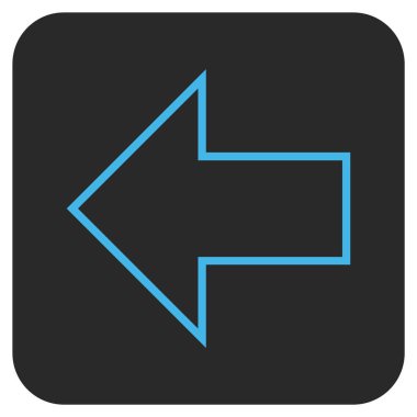 Düz sol ok vektör simgesi kare