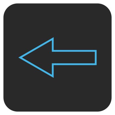 Düz sol ok vektör simgesi kare