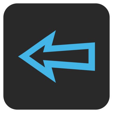 Düz sol ok vektör simgesi kare