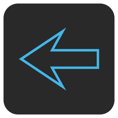 Düz sol ok vektör simgesi kare