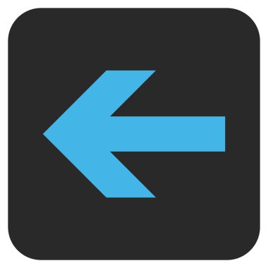 Düz sol ok vektör simgesi kare