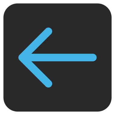 Düz sol ok vektör simgesi kare