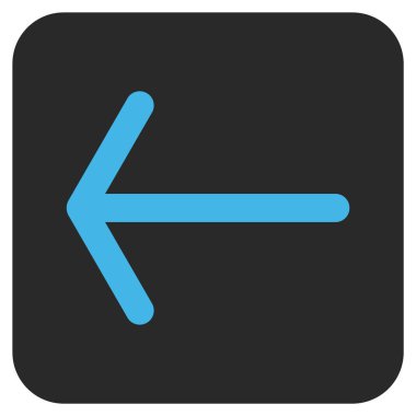 Düz sol ok vektör simgesi kare