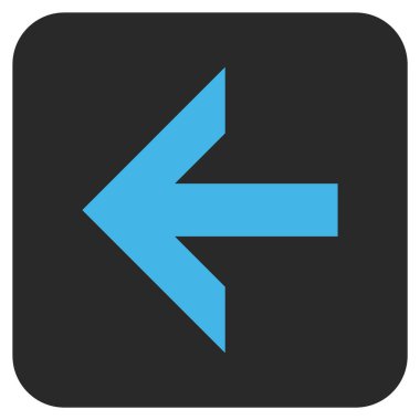 Düz sol ok vektör simgesi kare