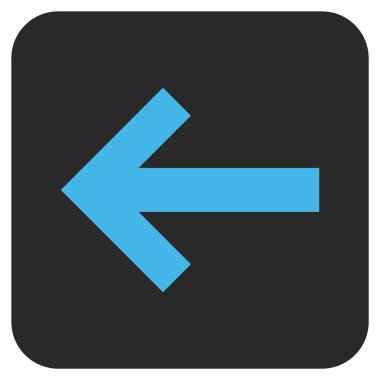 Düz sol ok vektör simgesi kare