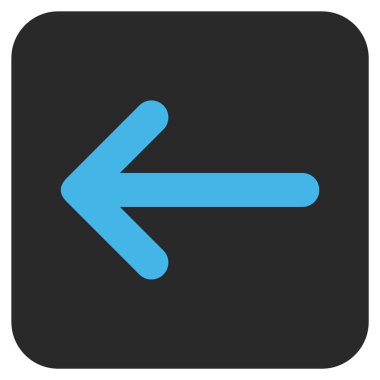 Düz sol ok vektör simgesi kare