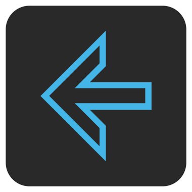 Düz sol ok vektör simgesi kare