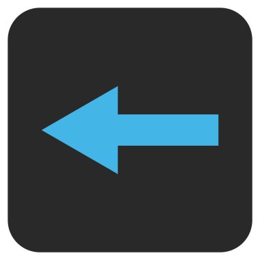 Düz sol ok vektör simgesi kare