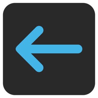 Düz sol ok vektör simgesi kare