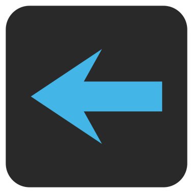 Düz sol ok vektör simgesi kare