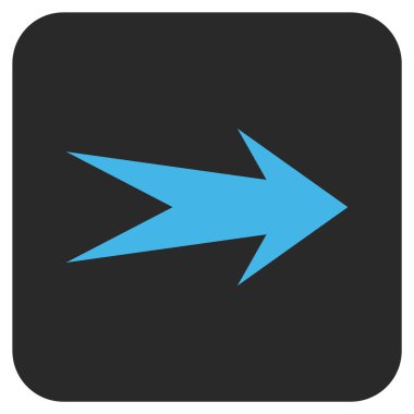 Ok sağ düz vektör simgesi kare