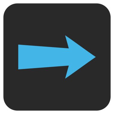 Ok sağ düz vektör simgesi kare