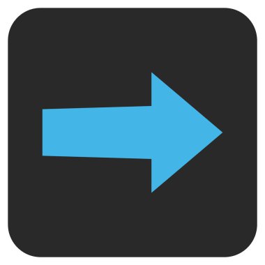 Ok sağ düz vektör simgesi kare