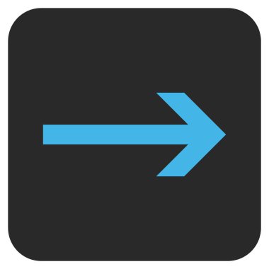 Ok sağ düz vektör simgesi kare