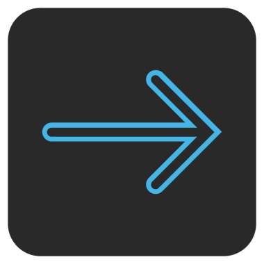 Ok sağ düz vektör simgesi kare