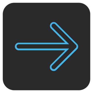 Ok sağ düz vektör simgesi kare