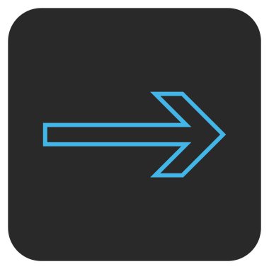 Ok sağ düz vektör simgesi kare