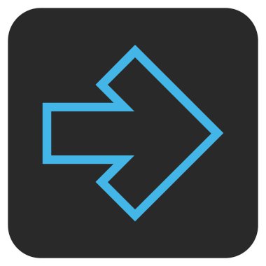 Ok sağ düz vektör simgesi kare