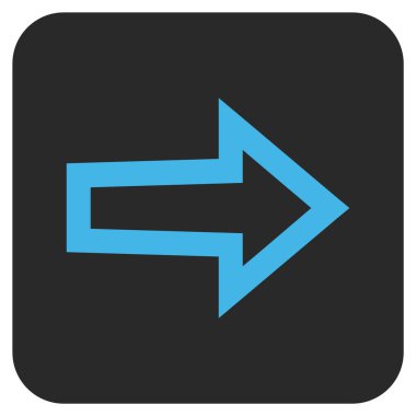 Ok sağ düz vektör simgesi kare