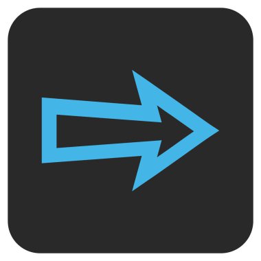 Ok sağ düz vektör simgesi kare