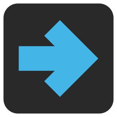 Ok sağ düz vektör simgesi kare