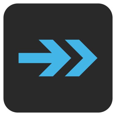 Ok sağ düz vektör simgesi kare