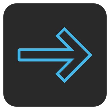 Ok sağ düz vektör simgesi kare