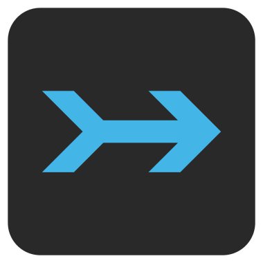 Ok sağ düz vektör simgesi kare