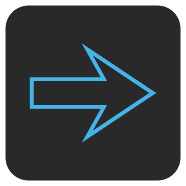 Ok sağ düz vektör simgesi kare