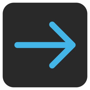 Ok sağ düz vektör simgesi kare