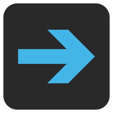 Ok sağ düz vektör simgesi kare