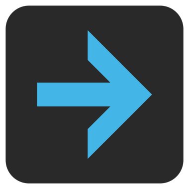 Ok sağ düz vektör simgesi kare