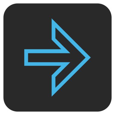 Ok sağ düz vektör simgesi kare