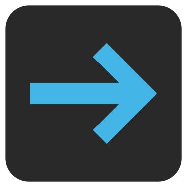 Ok sağ düz vektör simgesi kare