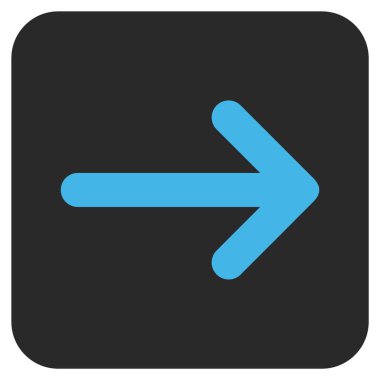 Ok sağ düz vektör simgesi kare