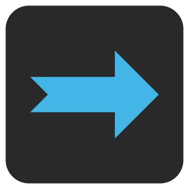 Ok sağ düz vektör simgesi kare