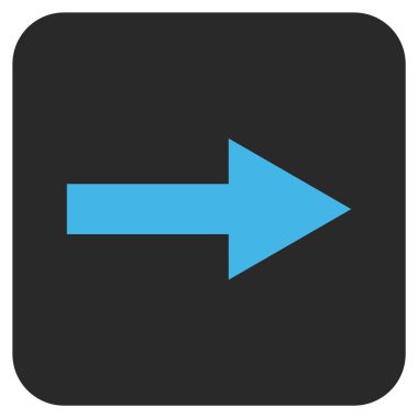 Ok sağ düz vektör simgesi kare