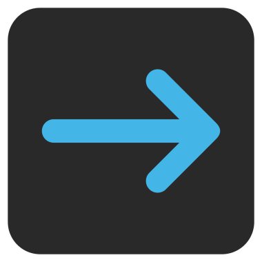 Ok sağ düz vektör simgesi kare