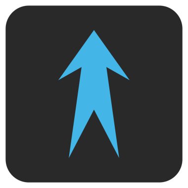 Düz yukarı ok vektör simgesi kare