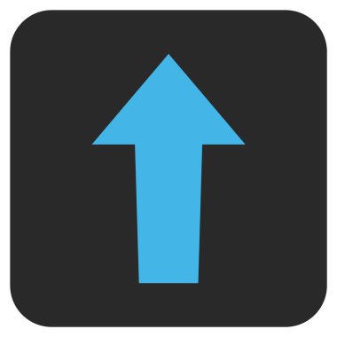 Düz yukarı ok vektör simgesi kare