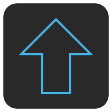 Düz yukarı ok vektör simgesi kare