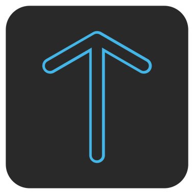 Düz yukarı ok vektör simgesi kare