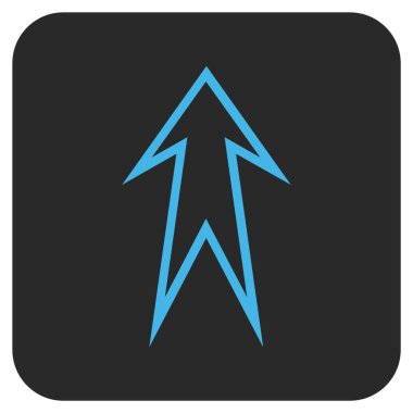 Düz yukarı ok vektör simgesi kare