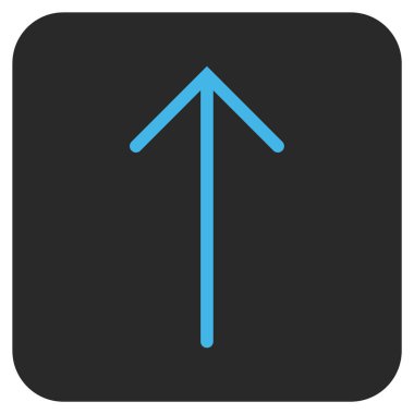 Düz yukarı ok vektör simgesi kare